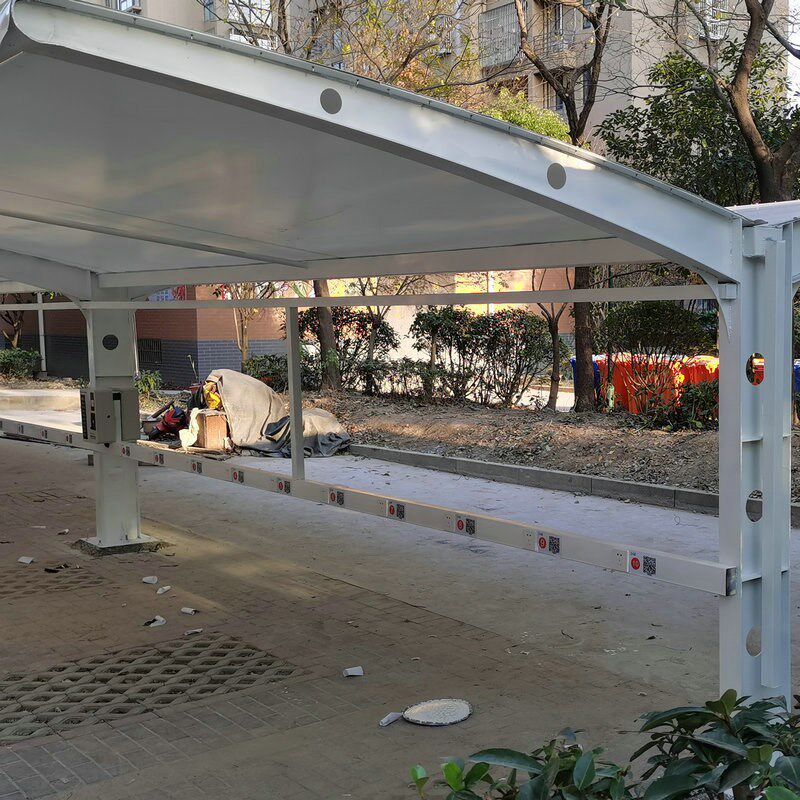 膜结构汽车停车棚PVC张拉膜布电动车充电雨棚钢结构景观遮阳蓬