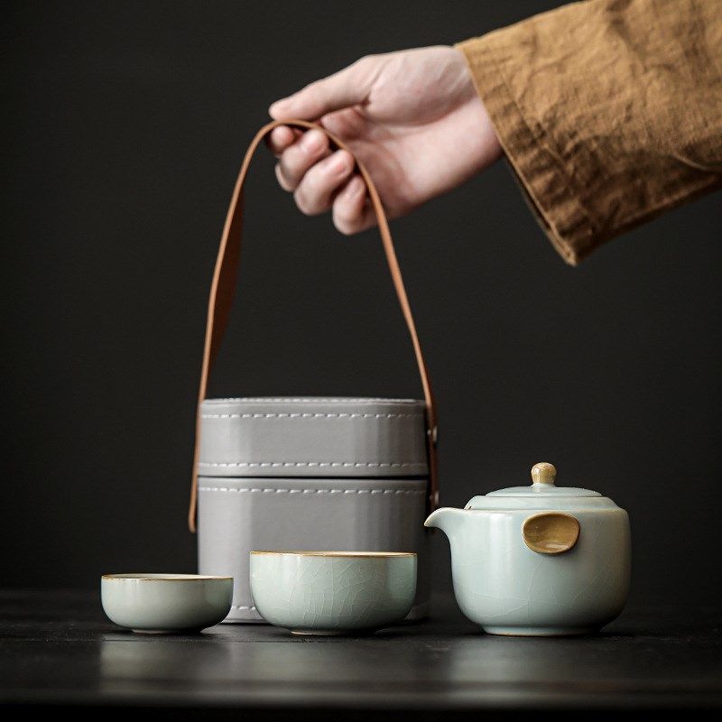 汝窑旅行茶具套装便携式户外露营旅游泡茶装备随行快客杯商务礼品,餐饮具,旅行茶具,淘宝优惠券,粉丝福利购,淘宝优惠卷
