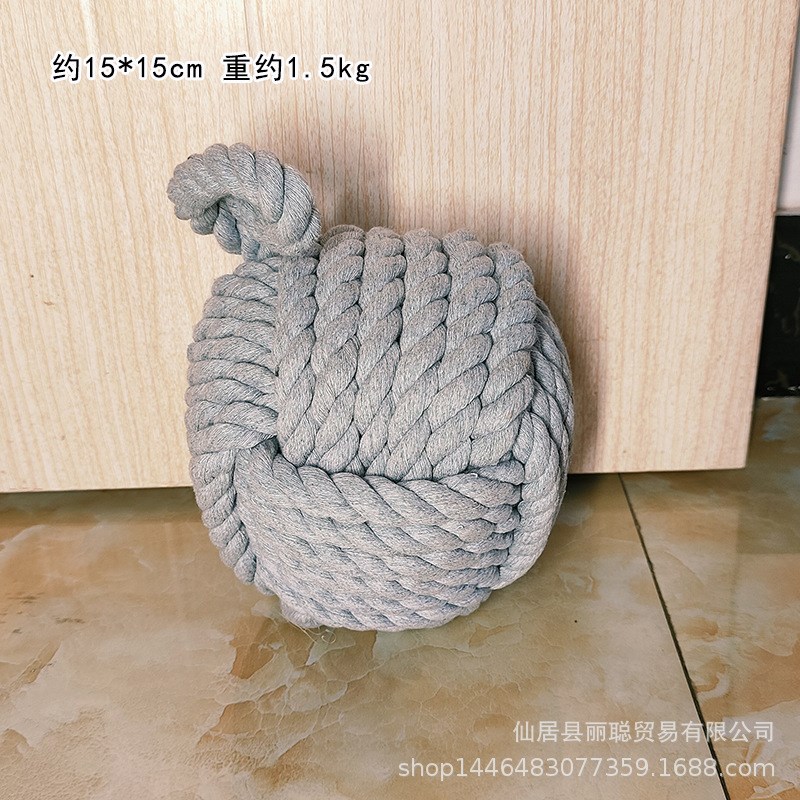 地中海圆形挡风门档门阻防撞球 创意餐厅酒吧装饰 家用棉麻球门挡