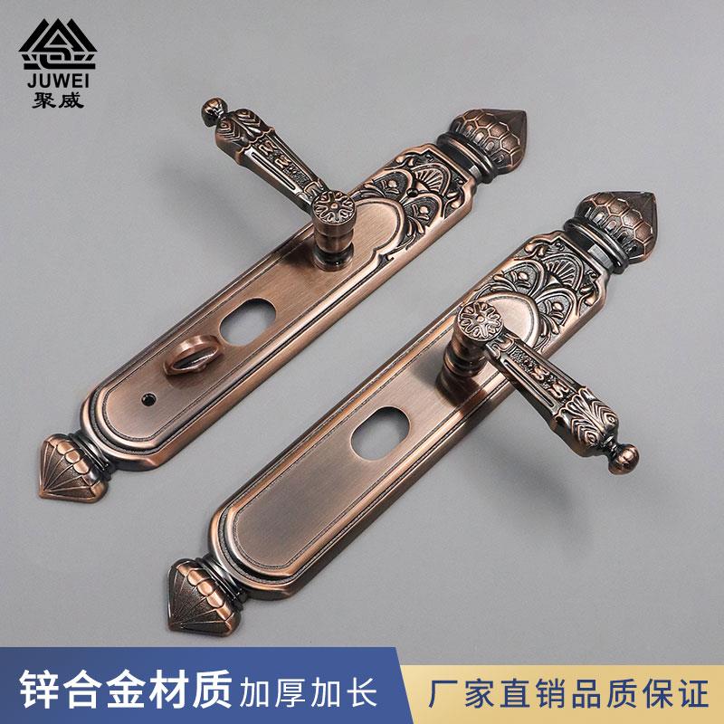 豪华加厚锌合金防盗门拉手实心把手桃心双开关大门对开门别墅门锁