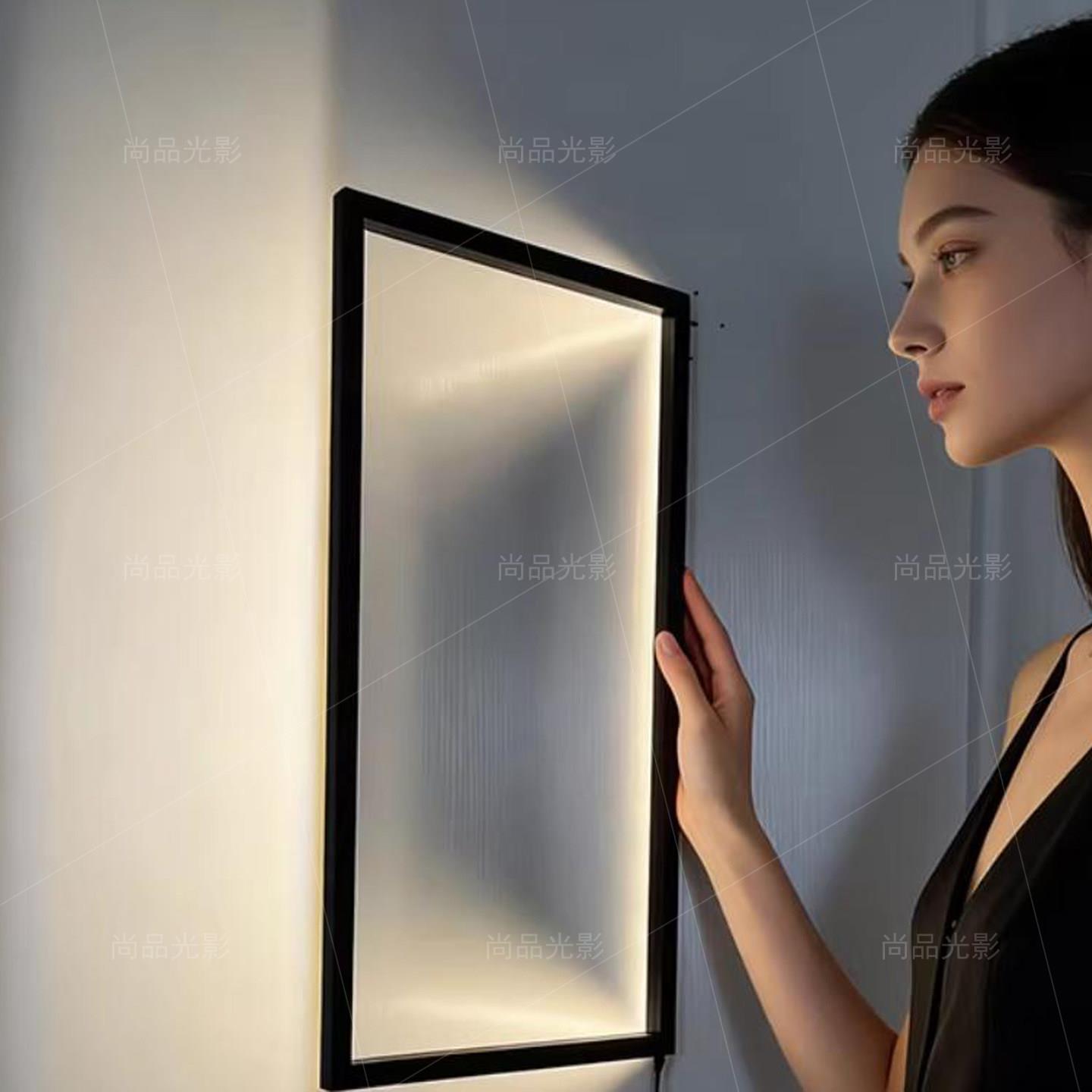 设计师壁灯假窗户壁灯创意光影艺术氛围卧室免布线扩展空间照明灯
