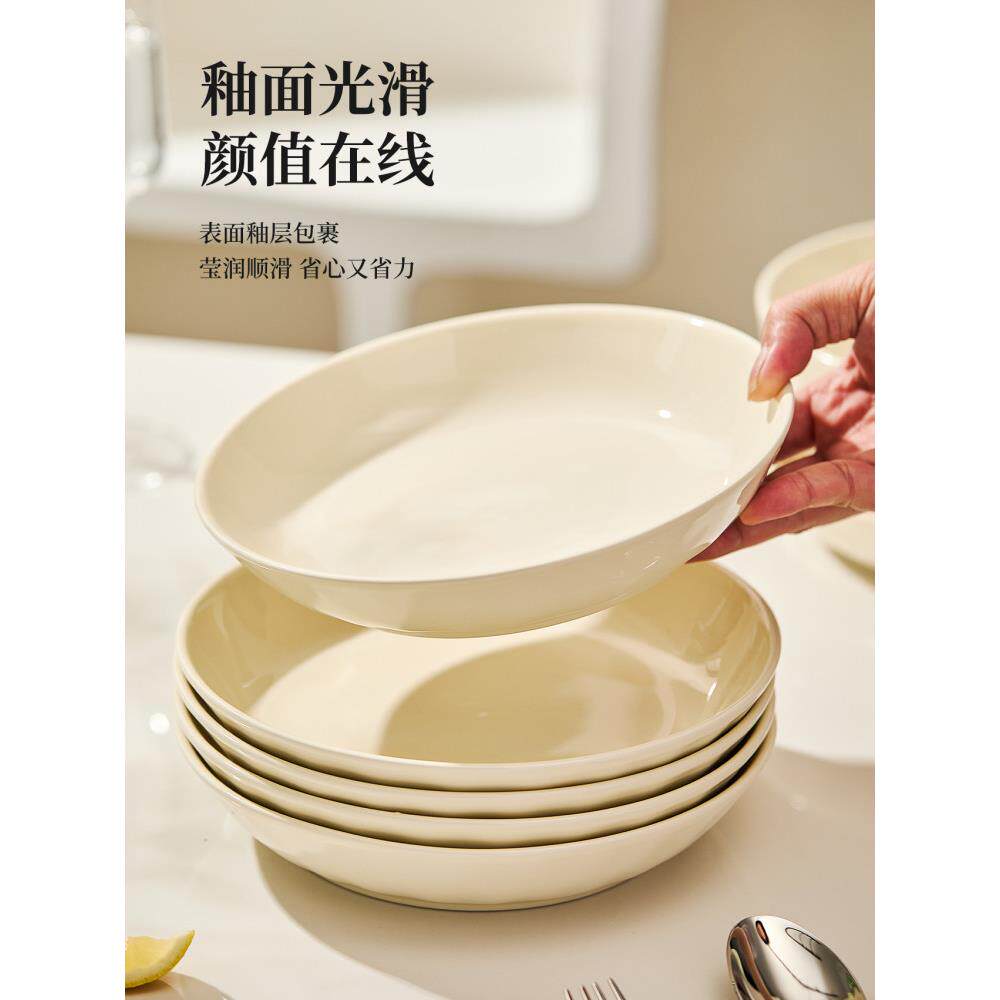 陶瓷菜盘家用2025新款盘子釉下彩餐具餐盘碟子特别好看的深盘套装