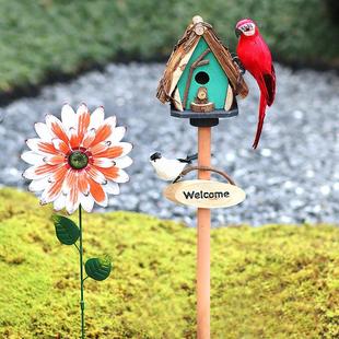 户外鸟窝摆件花园庭院布置院子装饰网红园林景观园艺阳台插牌地插