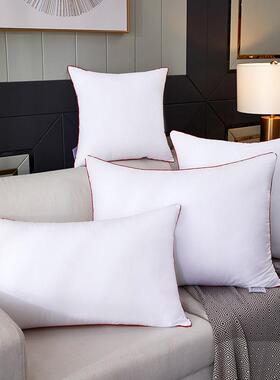 全棉婚庆靠枕枕芯枕头48*74 60*80 65*80 60*85羽丝绒大红色一只