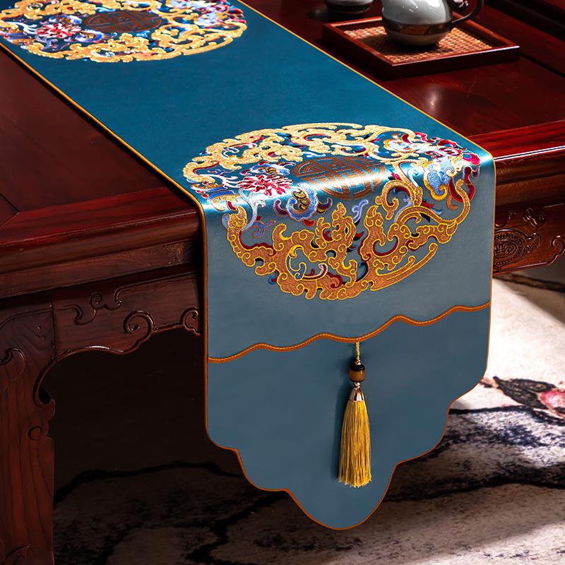桌旗中式禅意茶席茶桌布防水茶台布艺垫布长条茶旗新中式茶几茶巾