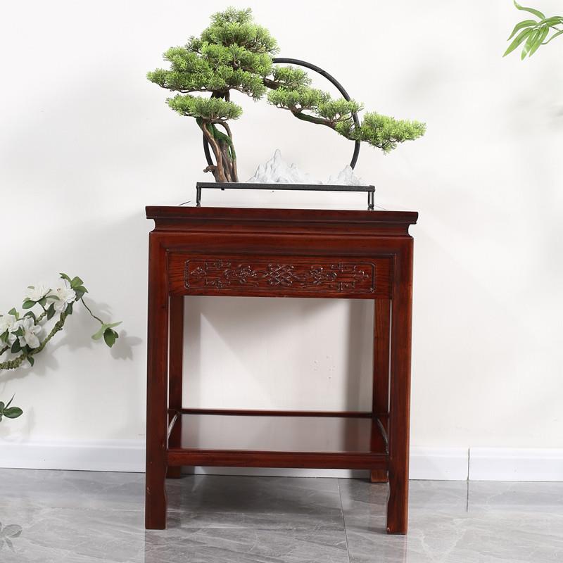 抽屉款实木花架鱼缸架茶几边几盆景架摆件桌工艺品奇石茶桌新中式