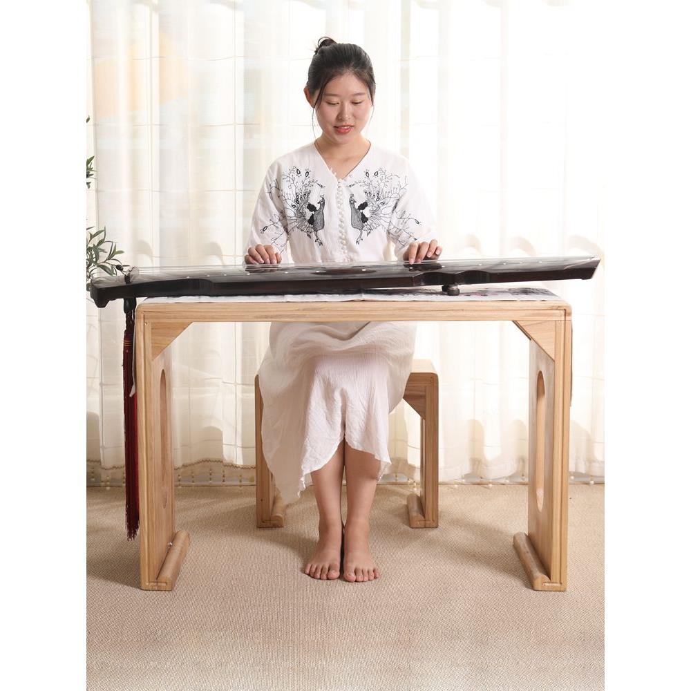 烧桐木实木仿古整套共鸣古琴桌凳原木色琴桌古筝培训班专用课桌椅