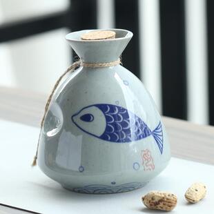 分酒器单壶一斤壶半斤壶复古酒具送塞子家用酒壶 餐厅酒壶陶瓷中式