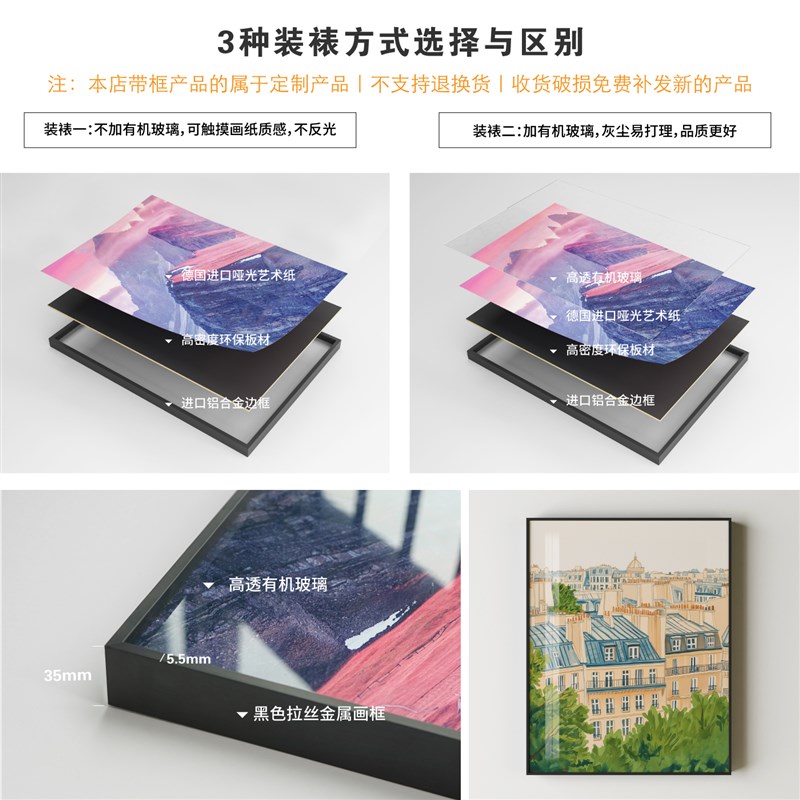 【画框定制专拍链接】 装饰画来图定做挂画订制艺术纸微喷定制