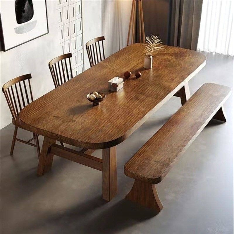 全实木现代覆古简约家庭餐厅餐桌会议室培训学习会议桌长写字台,住宅家具,板木餐桌,淘宝优惠券,粉丝福利购,淘宝优惠卷