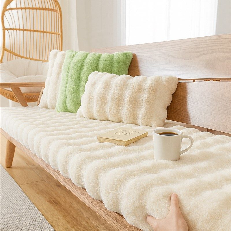 兔毛绒实木沙发垫2025新款坐垫冬季红木海绵垫子加厚加硬老式座垫