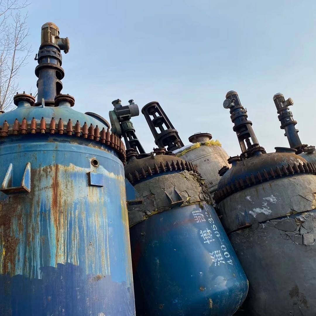 转让二手不锈钢反应釜搪瓷反应釜回收电加热搪瓷反应釜1-10吨