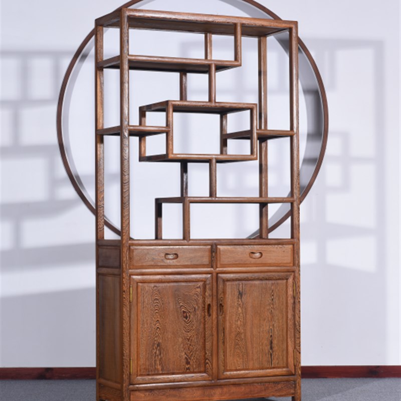红木家具书架鸡翅木书柜带门玻璃门原木仿古中式实木组合大书橱
