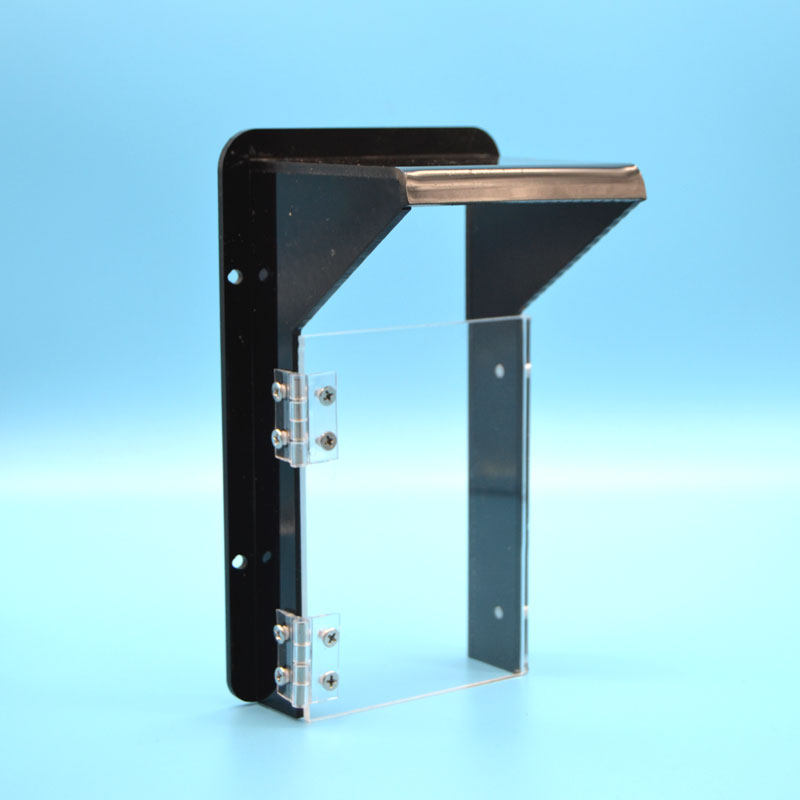 定制海康人脸识别测温防雨罩室外门禁闸机亚克力遮阳保护罩翻盖