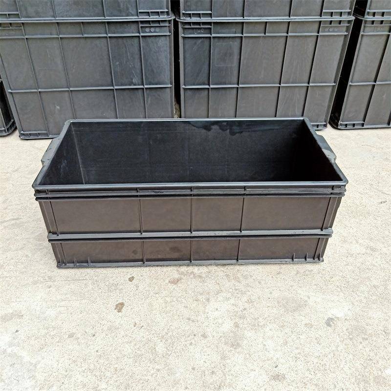 供应PCB板防静电周转箱蓝色600*00*215塑料箱密封套叠箱厂家直销