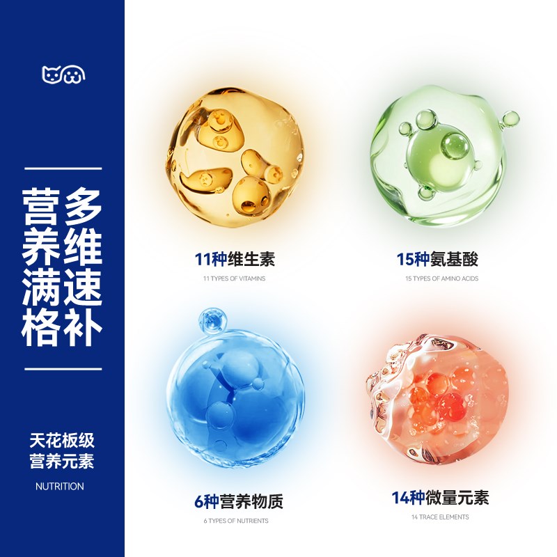 健瑞欣猫多维元素片复合维生素b猫咪维生素化毛球片微量营养补充