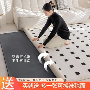 秋冬卧室地垫加厚可拆洗免打理 双层可机洗地毯家用客厅2024新款
