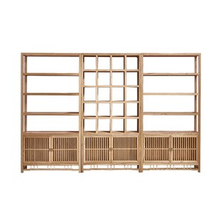 新中式榆木紫砂壶茶叶展示柜实木带灯茶庄茶室多宝阁置物架多层架