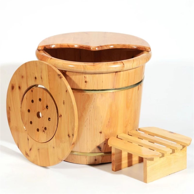 藏奥堂香柏木泡脚木桶足汲熏蒸木桶实木香柏木泡脚木桶家用实木桶