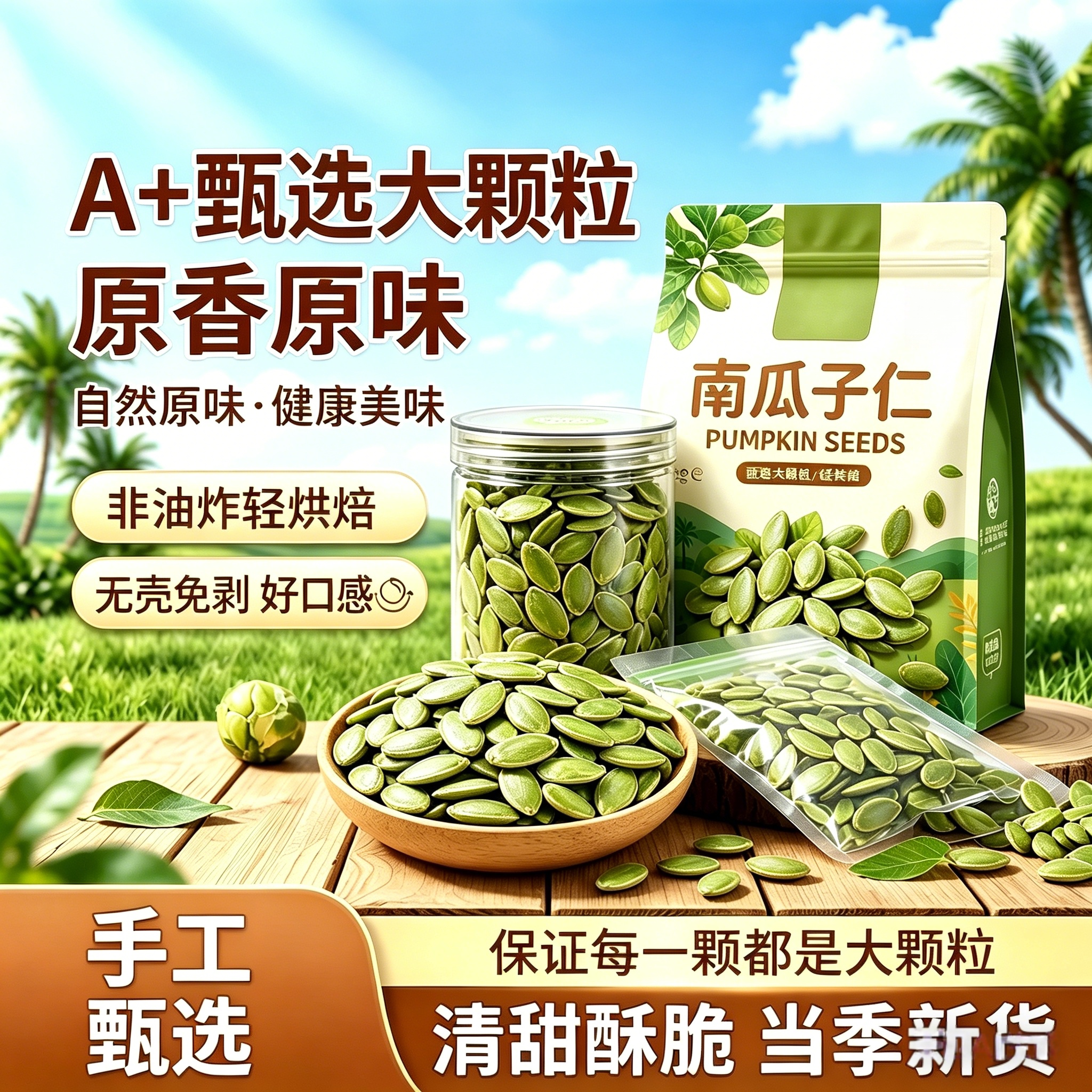 央妈精选南瓜子仁新货原味去壳熟生南瓜籽仁特大烘焙炒货干果批发