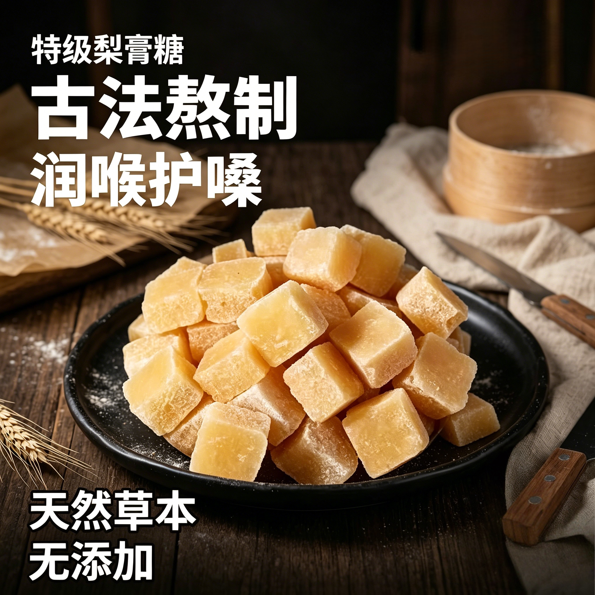 央妈推荐古法百草梨膏糖化痰止咳清肺润肺糖薄荷糖正品官方旗舰店