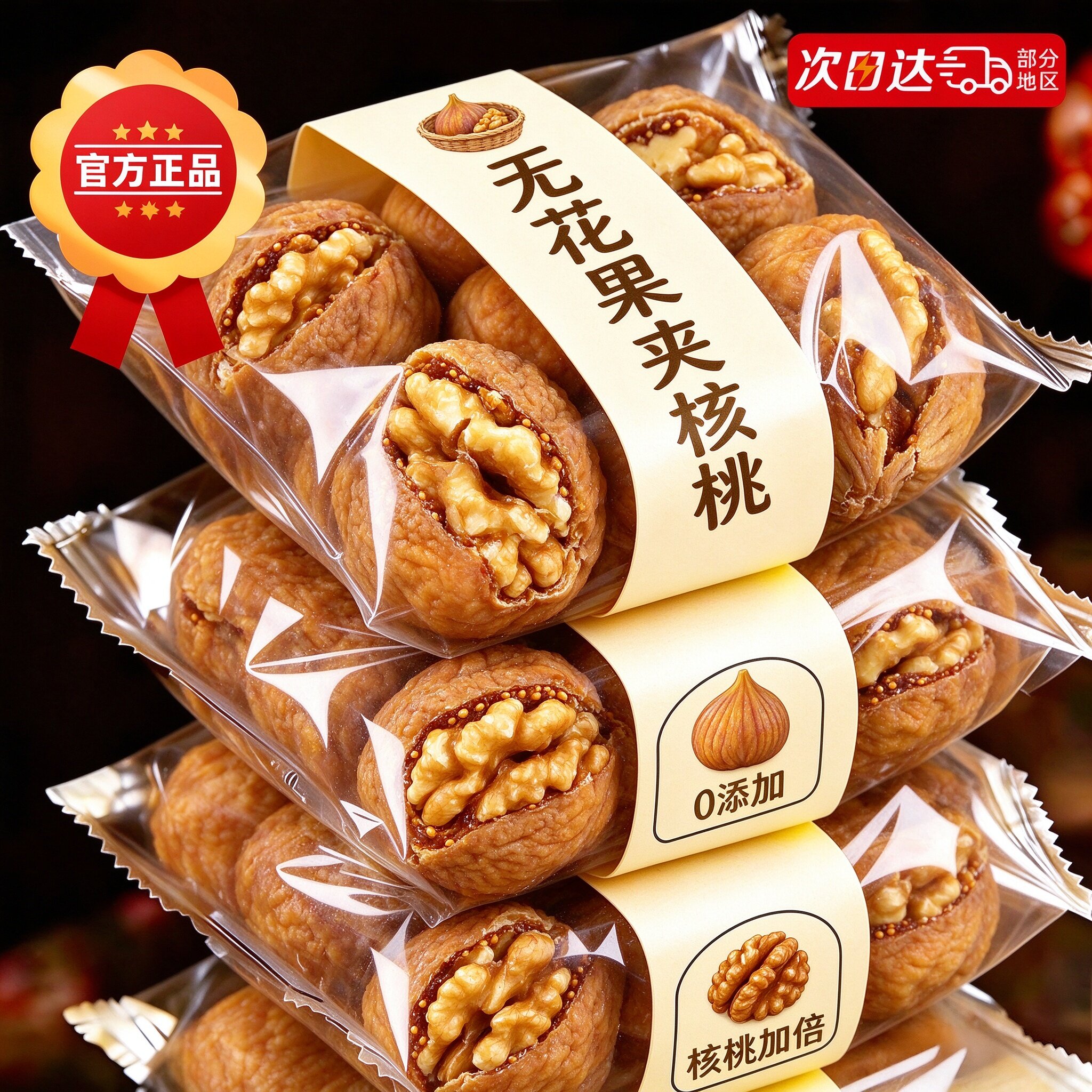 新疆无花果干夹核桃仁官方旗舰店新货夹心蜜饯孕妇果干香甜软糯