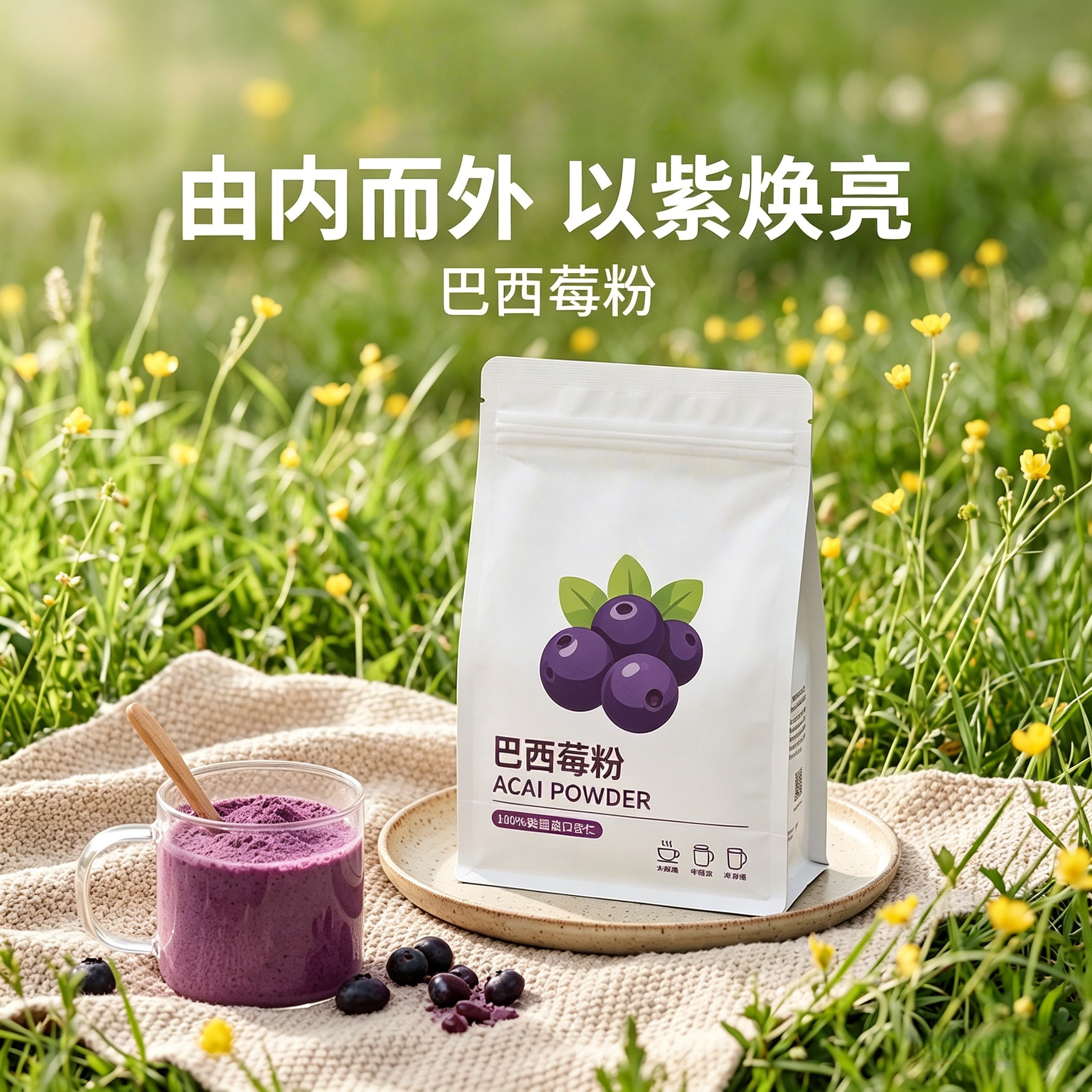 巴西莓粉官方旗舰店纯巴西莓果粉抗氧化含花青素巴西莓果蔬纤维粉