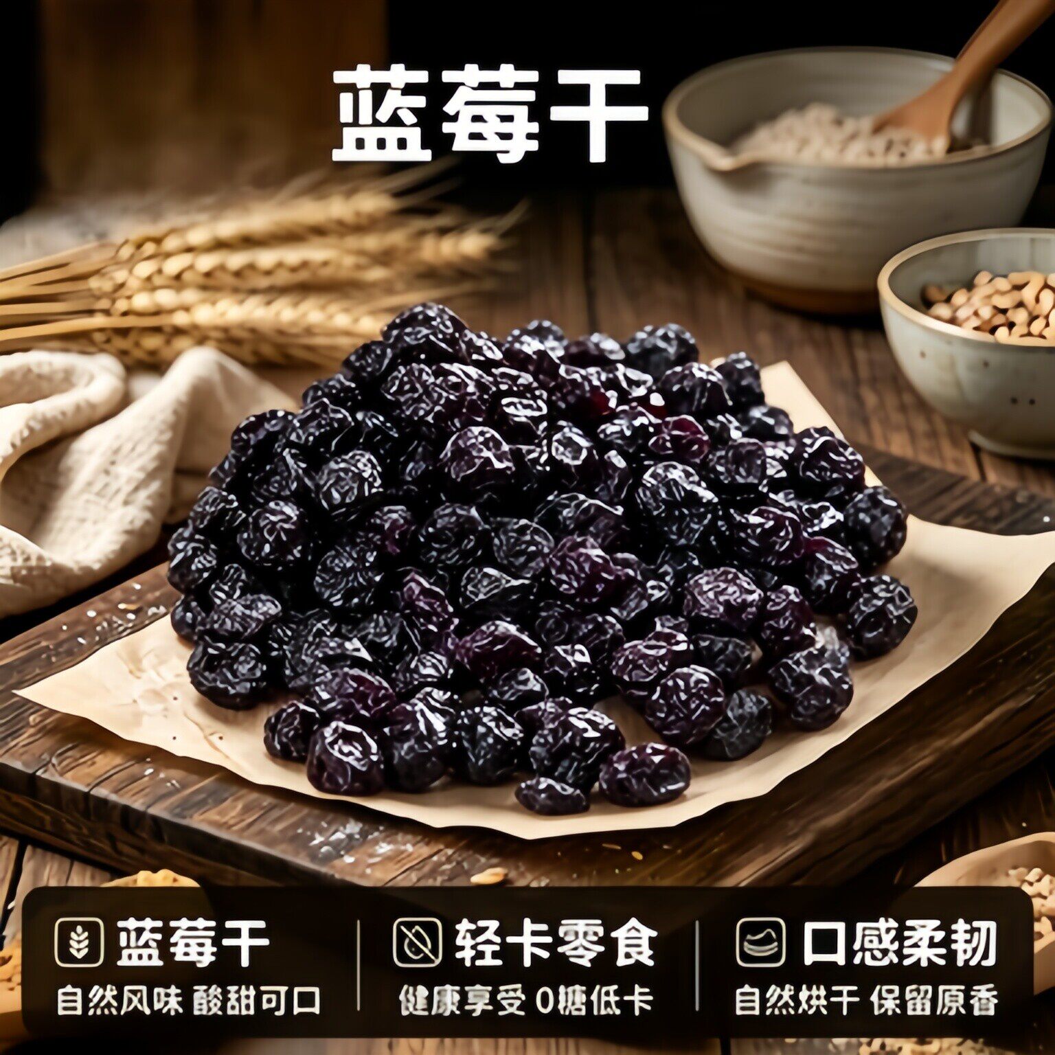 央妈精选蓝莓干无糖无添加非特级野生蓝莓果干东北特产蓝梅干烘焙