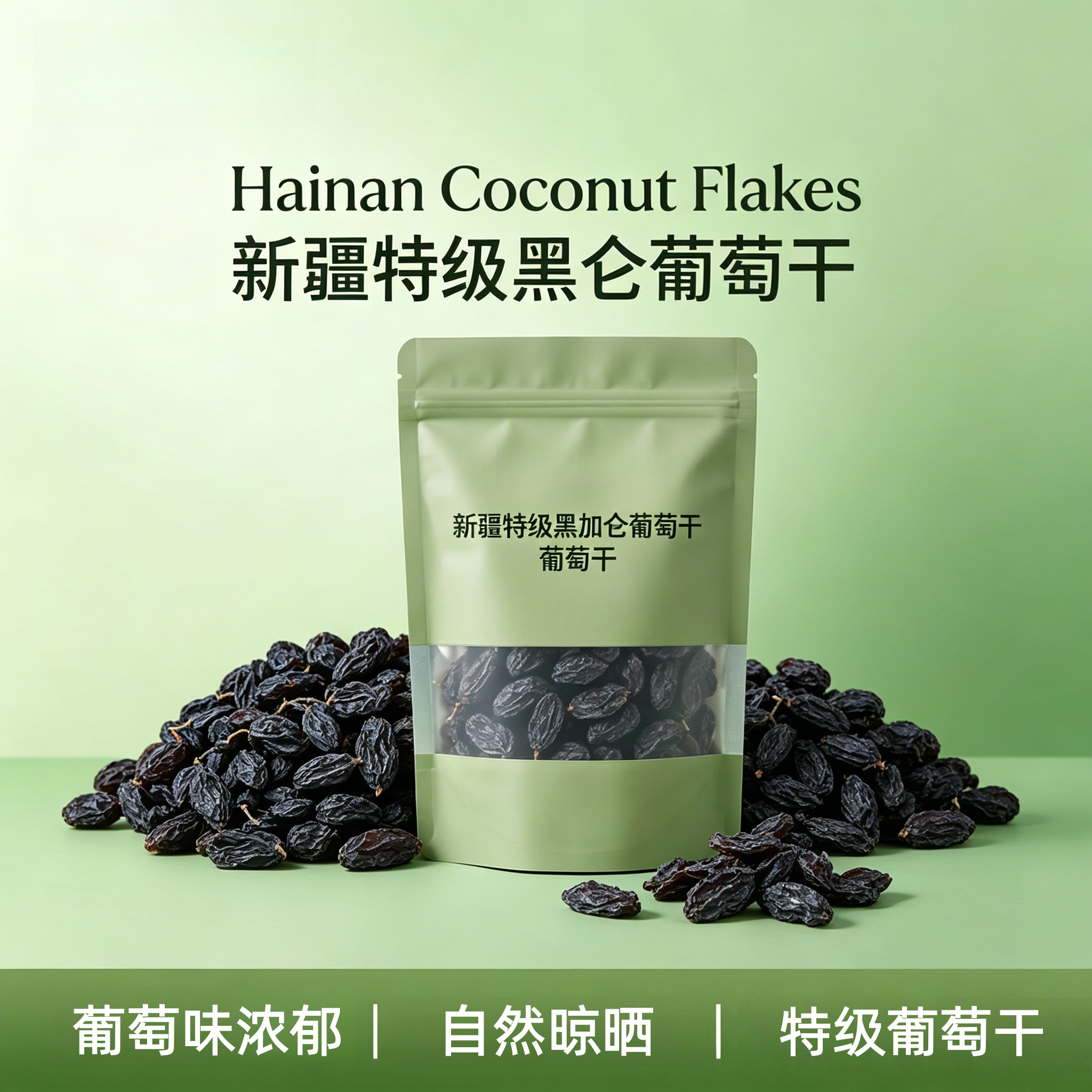 央妈推荐新疆黑加仑葡萄干500g吐鲁番特产无籽黑葡萄干无添加免洗