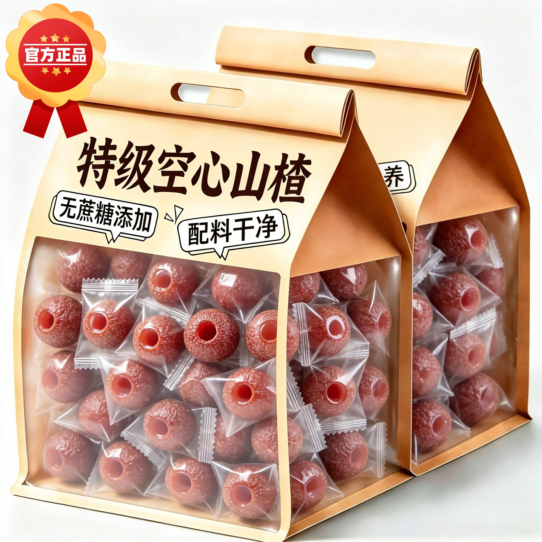 特级空心山楂添加独立包装无蔗糖零食尿人健康食品大全专用旗舰店