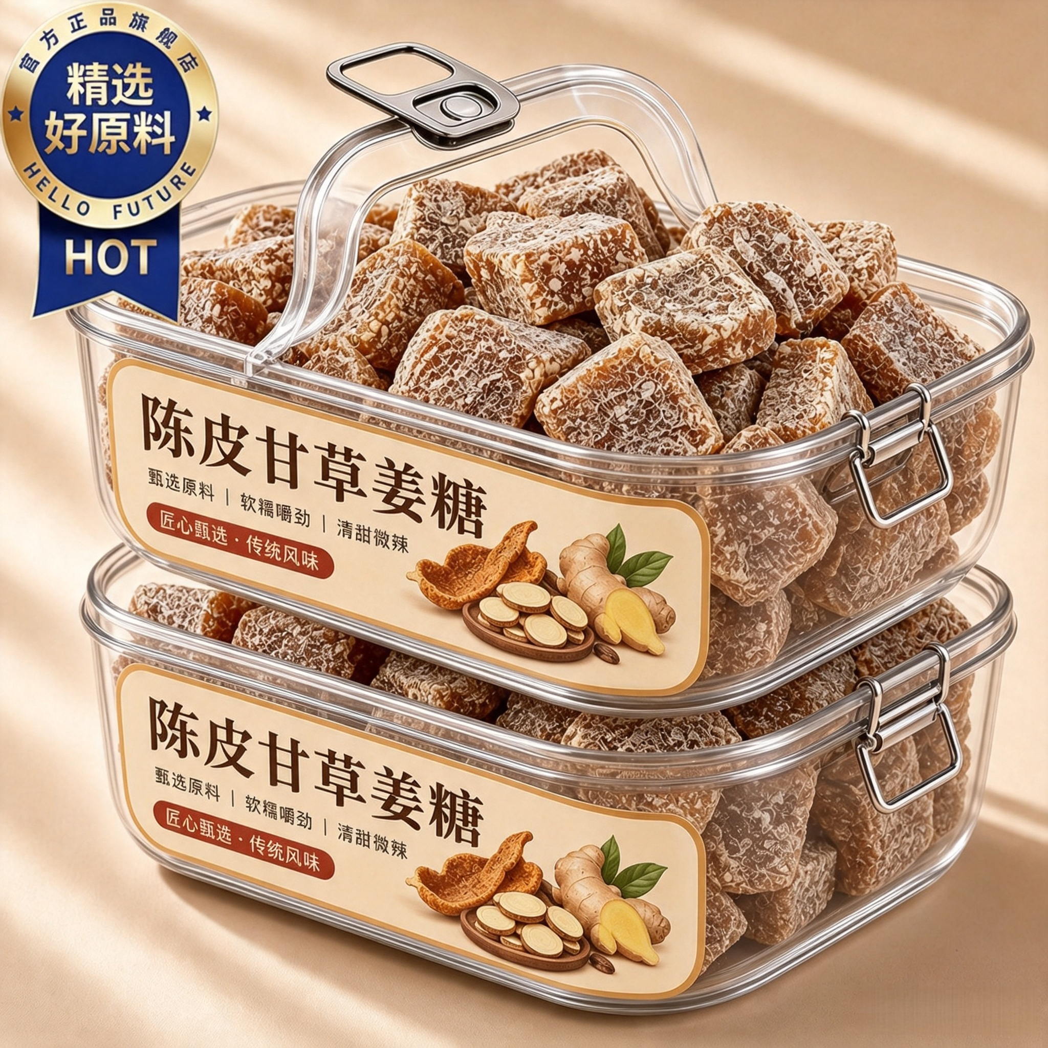 农科院正宗陈皮甘草姜糖老字号官方旗舰店手工精制老姜味独立包装