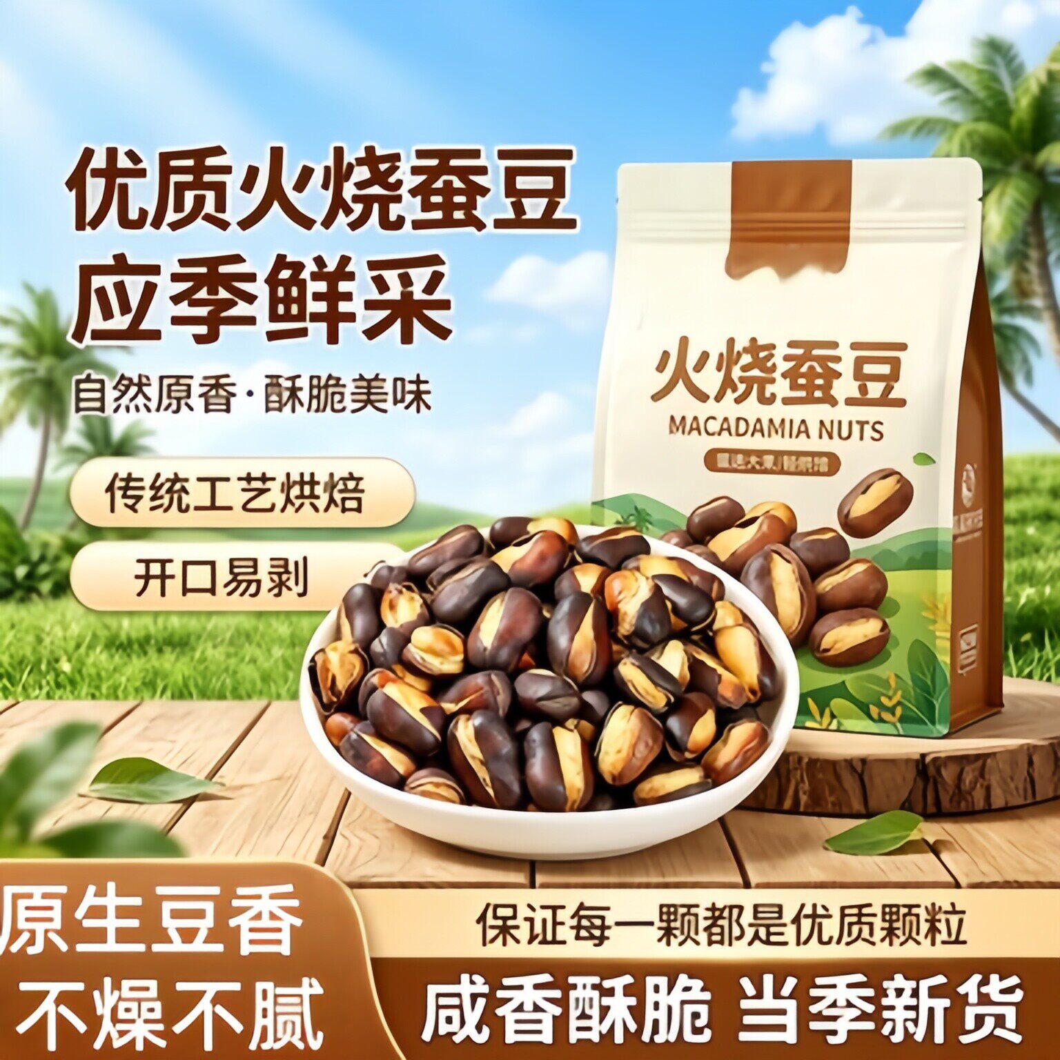 火烧蚕豆云南特产兰花豆原味烘烤蚕豆干炒非油炸休闲小吃零食炒货