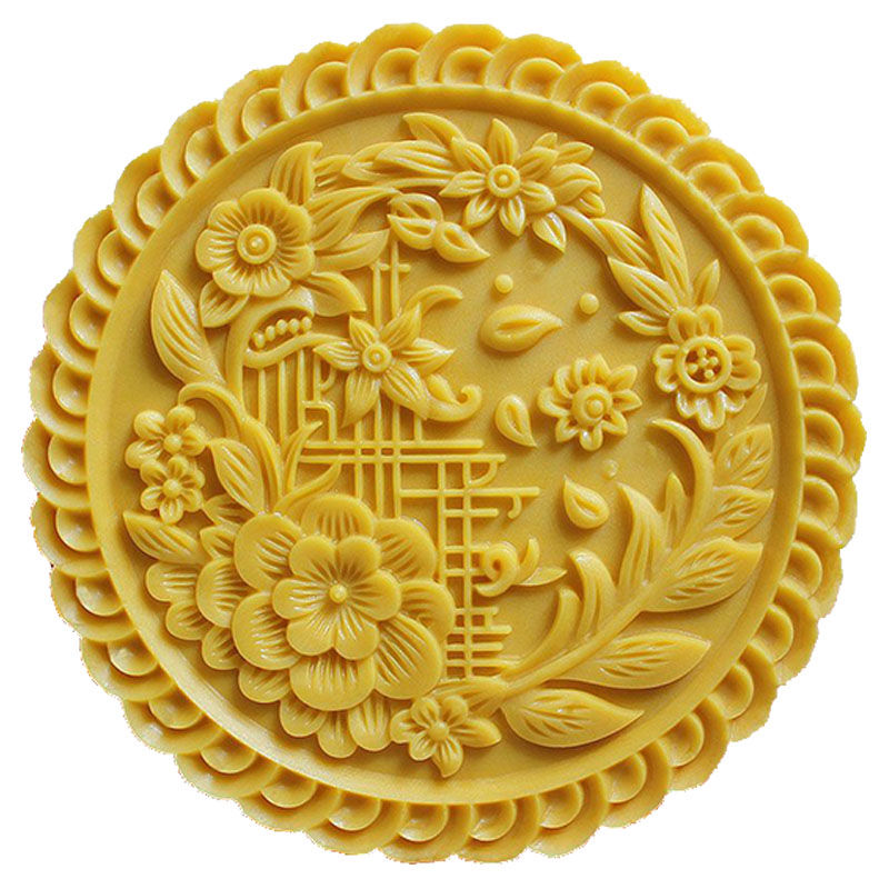 1斤大号中秋月饼模具定制刻字黄色超大手压模具2斤龙凤500克logo