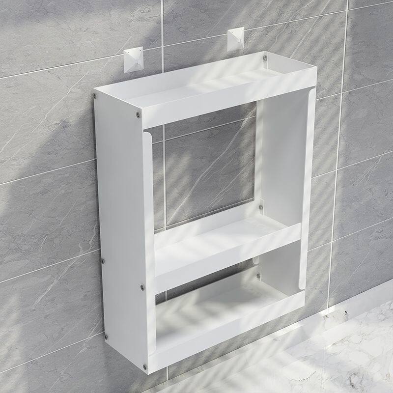 厨房壁挂置物架墙上免打孔调料架客厅浴室洗手间冰箱白色多层收纳