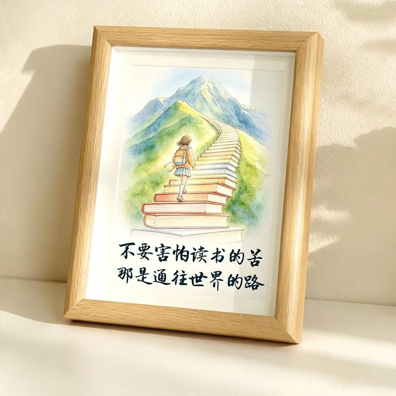 校园励志字画桌面床头装饰相框