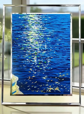 姜维的油画春夏秋冬水晶相框摆件