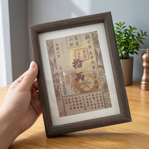 万岁山纪念银票DIY装裱木质相框