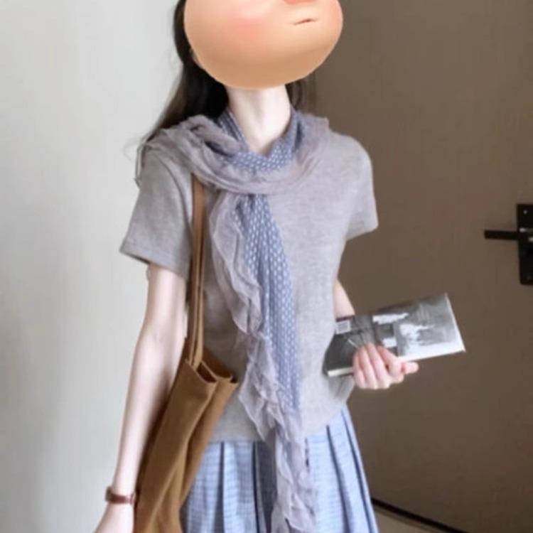 日系文艺慵懒风穿搭套装夏季显瘦上衣松弛感复古格纹半身裙两件套
