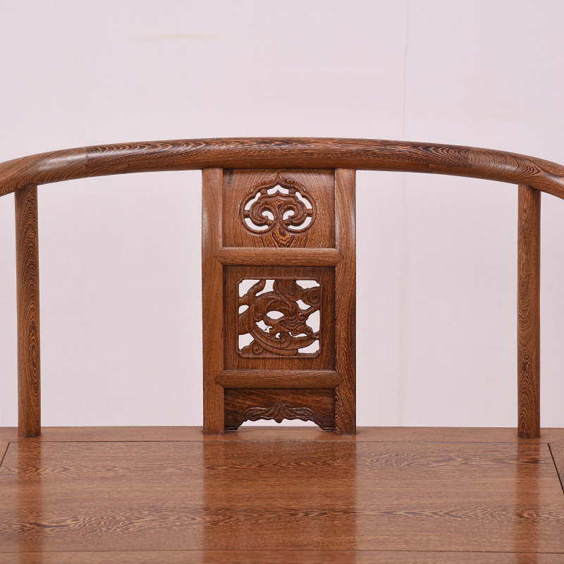 红木家具 鸡翅木禅椅 仿古新中式实木圈椅单人椅太师椅盘腿打坐椅