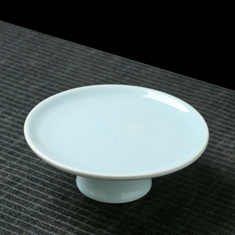 创意中式茶点高脚盘陶瓷家用客厅办公室茶道N糕点盘点心碟供果托