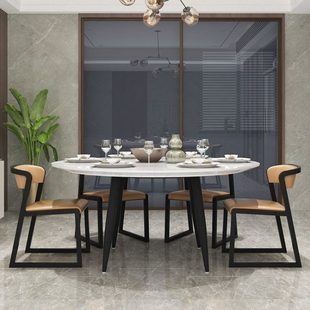 岩大理石腿铁艺桌腿支架板洽谈桌腿腿子圆形餐桌定制轻奢茶几边几