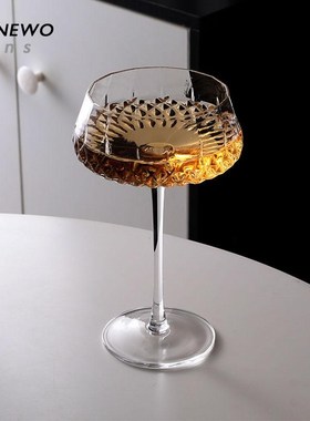 Winea.wo木村硝子碎钻鸡尾酒杯 水晶玻璃高脚杯日式酒杯中古复古