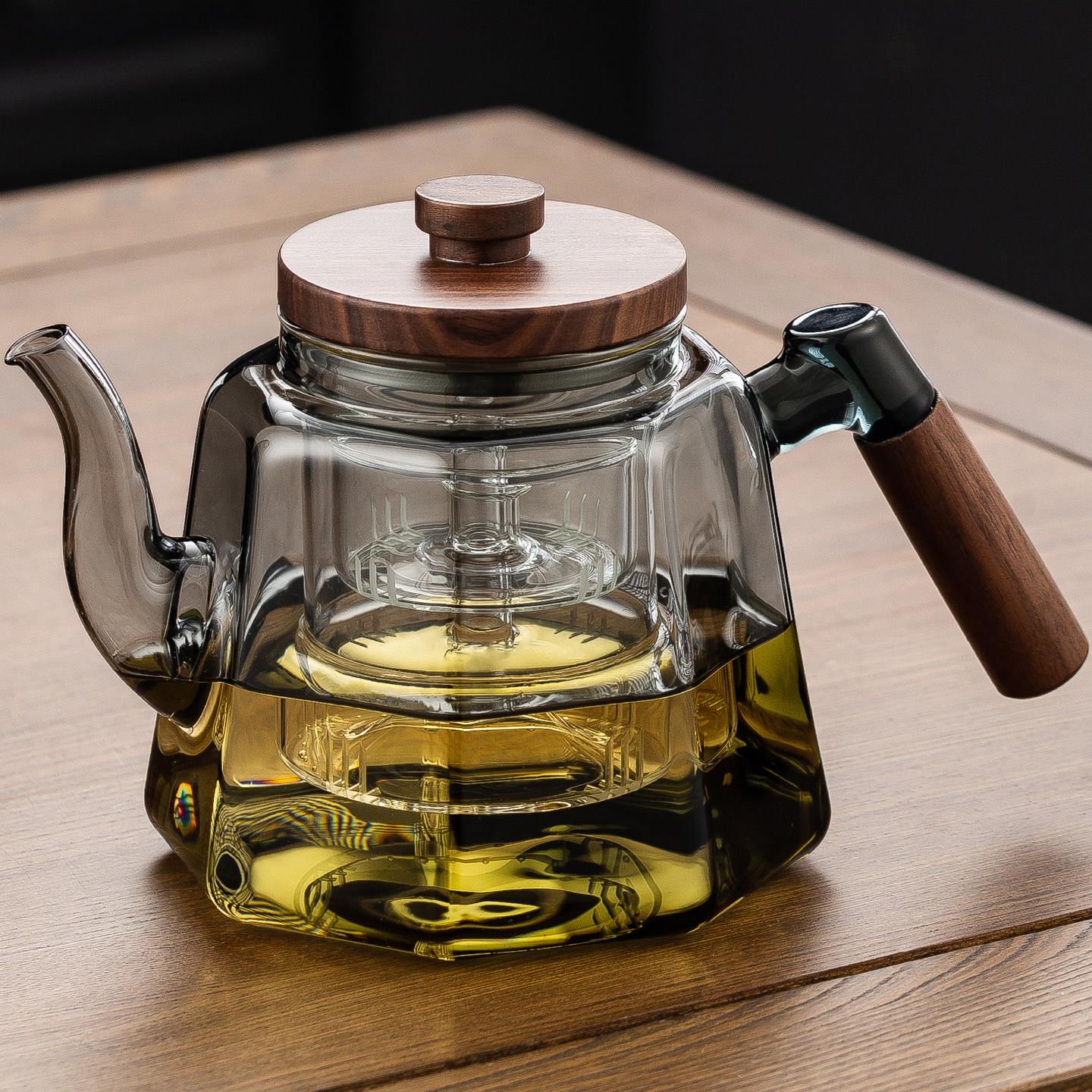 高硼硅玻璃煮茶壶2025新款高档蒸煮一体泡茶养生壶黑晶炉专用茶壶