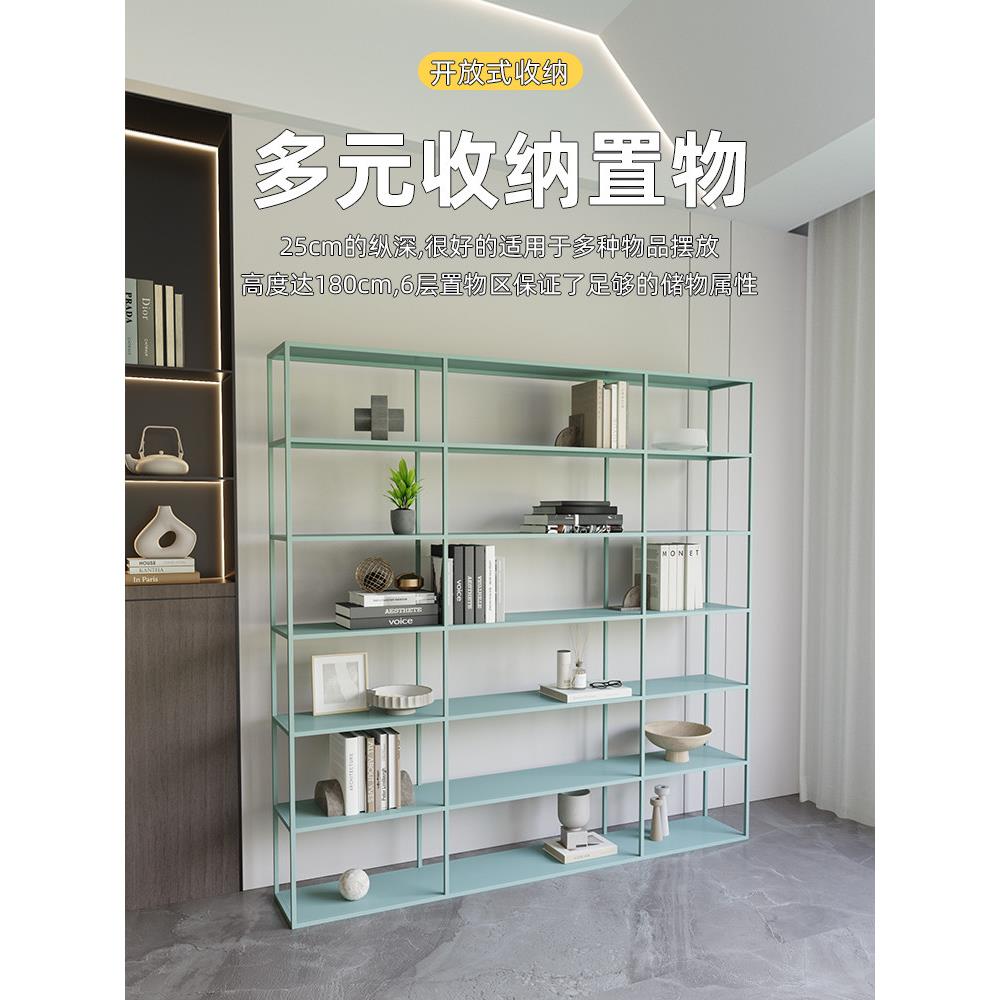 北欧铁艺货架置物架多层收纳架隔板书柜工业风办公室装饰隔断书架