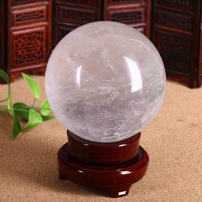天然白水晶球摆件风水转运球七星阵摆件原石打磨支持鉴定送礼佳品