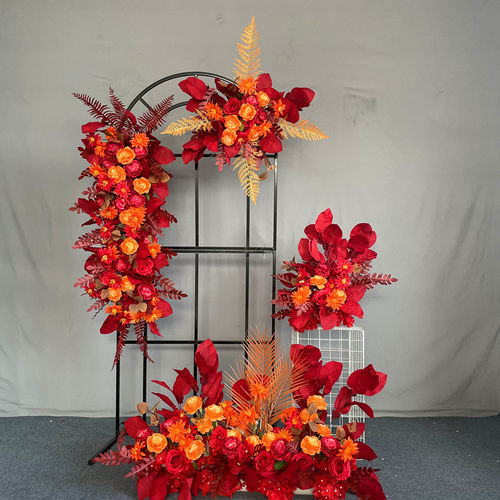 婚庆道具仿真花布置装饰路引地排花挂花婚礼现场假花成品红色花艺