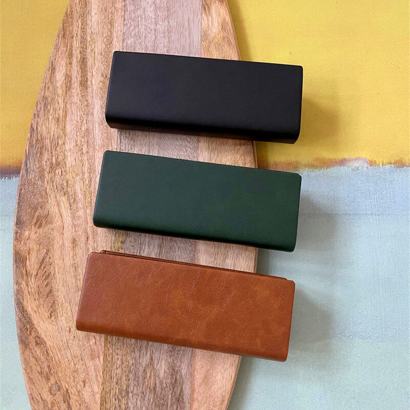 眼镜盒PU方形便携防压简约近视复古抗压文艺复古太阳墨镜盒男女