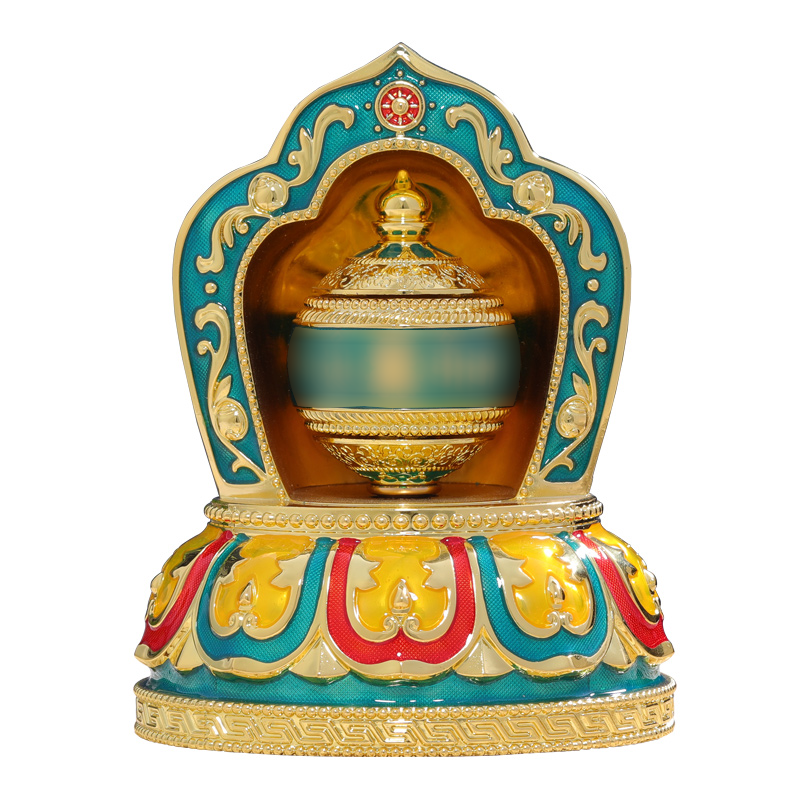 太阳能电池双用车载转轮车内办公家用转筒车饰转动金桶摆件装饰品