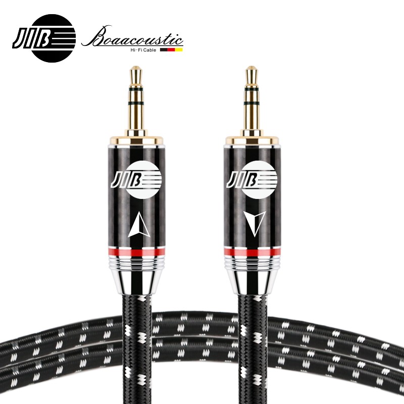 JIB德国蟒蛇单晶铜加镀银线芯aux音频线3.5mm公对公车载线BEB2008
