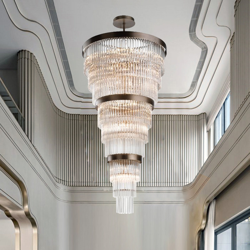 复式楼大吊灯别墅挑空客厅现代简约奢华水晶大厅跃层楼梯灯长吊灯,家装灯饰光源,LOFT/复式住宅/楼梯吊灯,淘宝优惠券,粉丝福利购,淘宝优惠卷